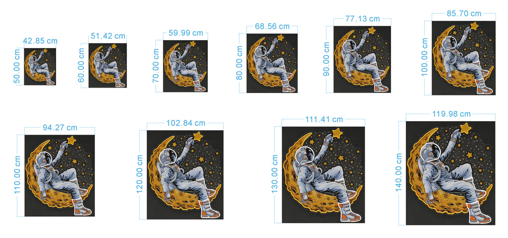Astronaut on the Moon LED Graphic Acrylic Neon