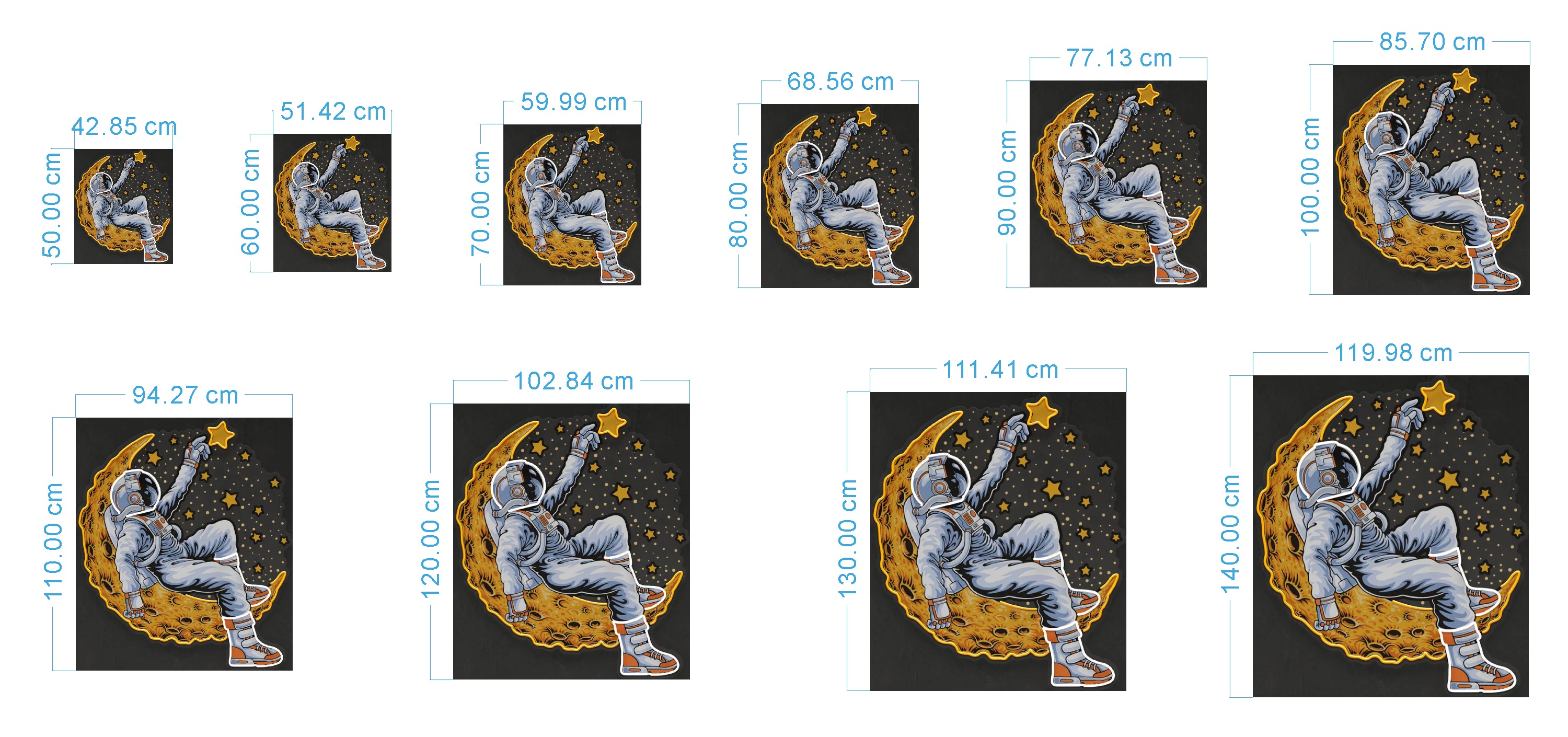 Astronaut on the Moon LED Graphic Acrylic Neon