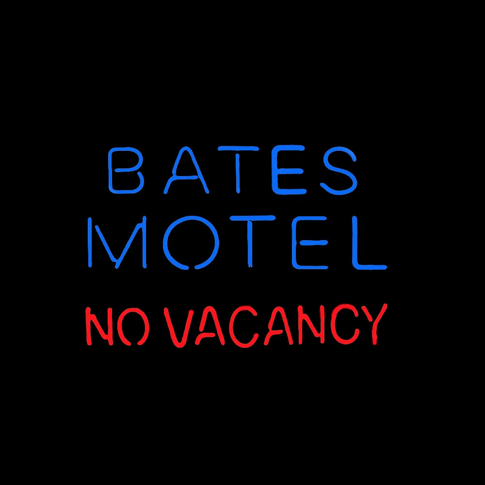 Endless Weekends Bates Motel No Vacancy Neon Sign - Handmade Real Glass Tube 17"X14"