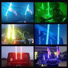 LED RGB Whip Lights (Single or Pair)